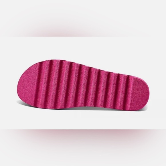 REEF pink ombre Banded Horizon Platform‎ Slip On Cushion Comfort Slides size 9 - Picture 5 of 5